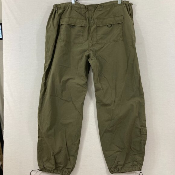 New Garage XL Army Green Paxton Parachute Pants Pull On Gorpcore - Picture 10 of 11